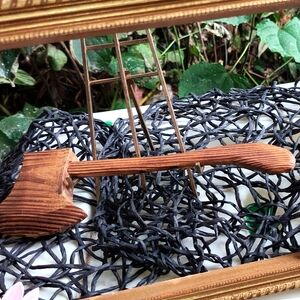 Vintage hand carved wooden ax